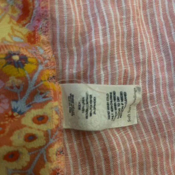 Soft Surroundings Pink Pinstripe Patchwork Back Button-Up XS - Picture 10 of 15